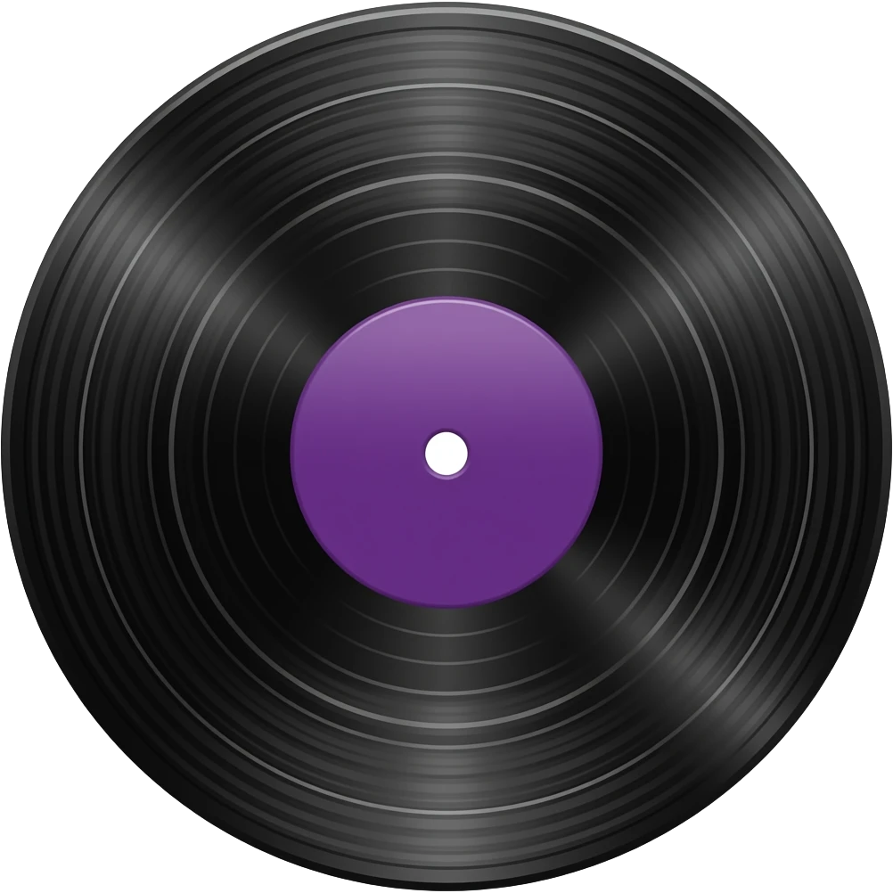 record album with purple label. vintage emoji