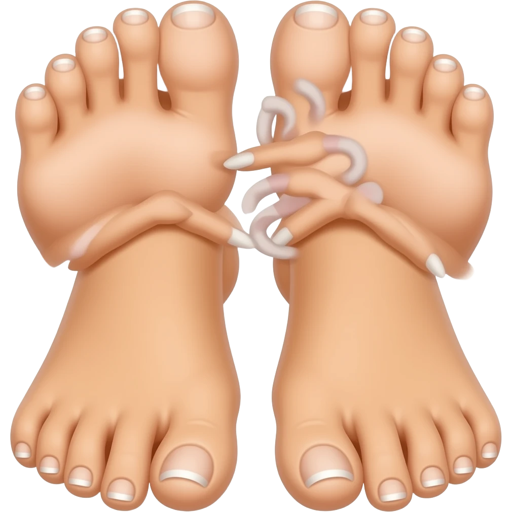 Soles long toenails tickled emoji