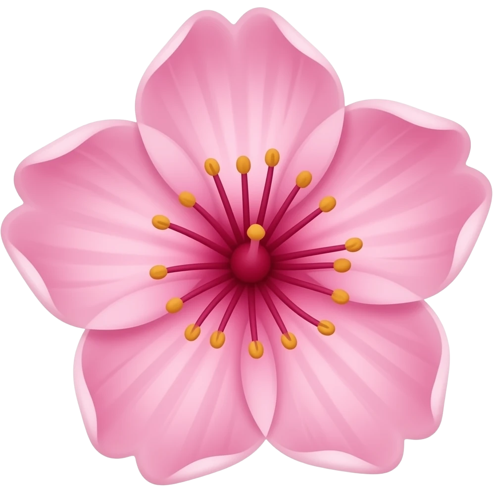 нарисуй цветы черешни с лоском и объёмом с насыщенным цветом emoji