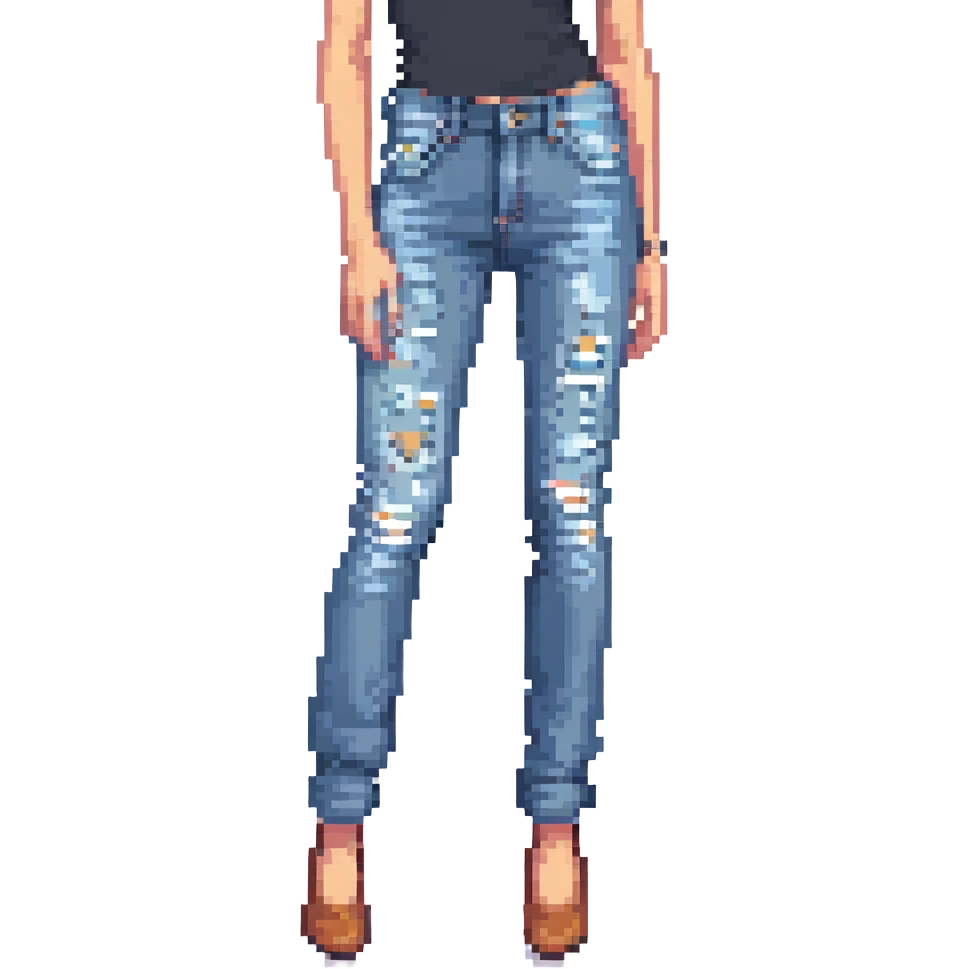 a pair of jeans in the style of iOS clothing stickers emoji