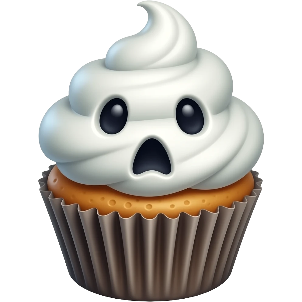 Spooky cupcake emoji
