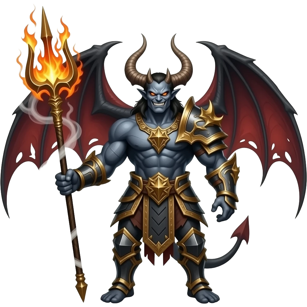 The Demon of the Trident emoji