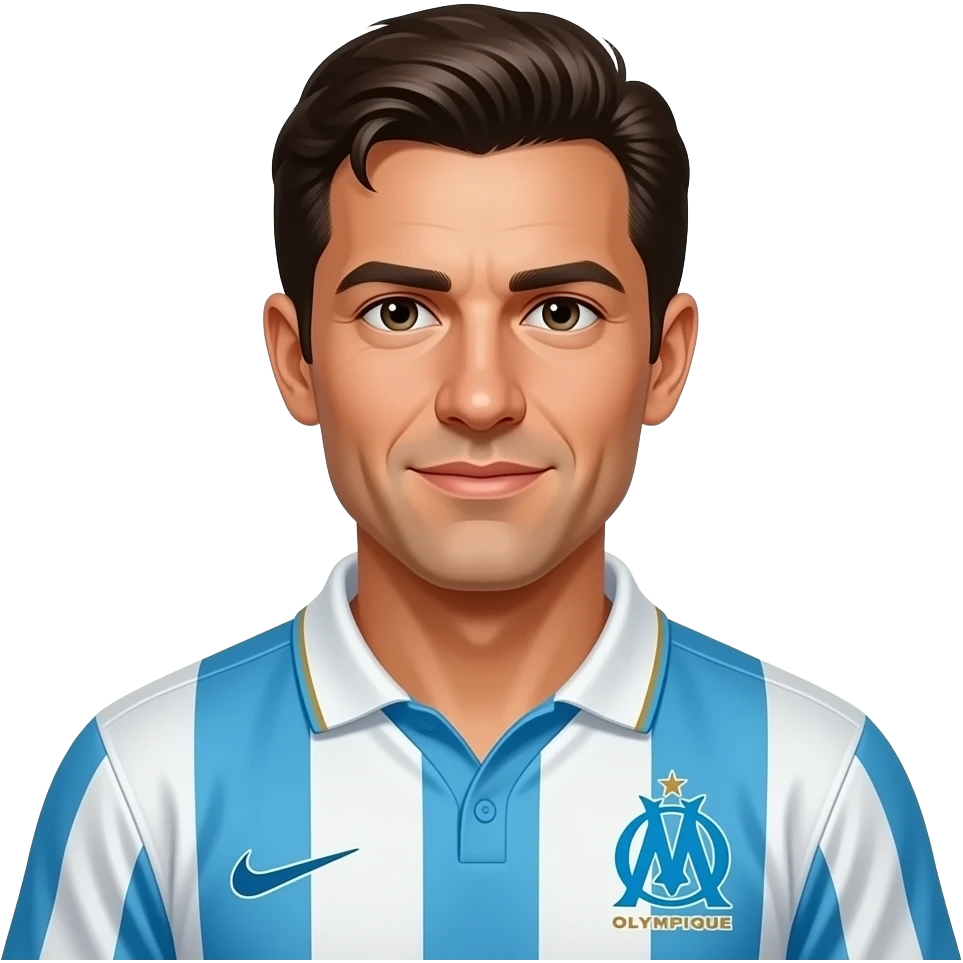 Jean-Pierre Papin en maillot de l'olympique de marseille des années 1990 emoji