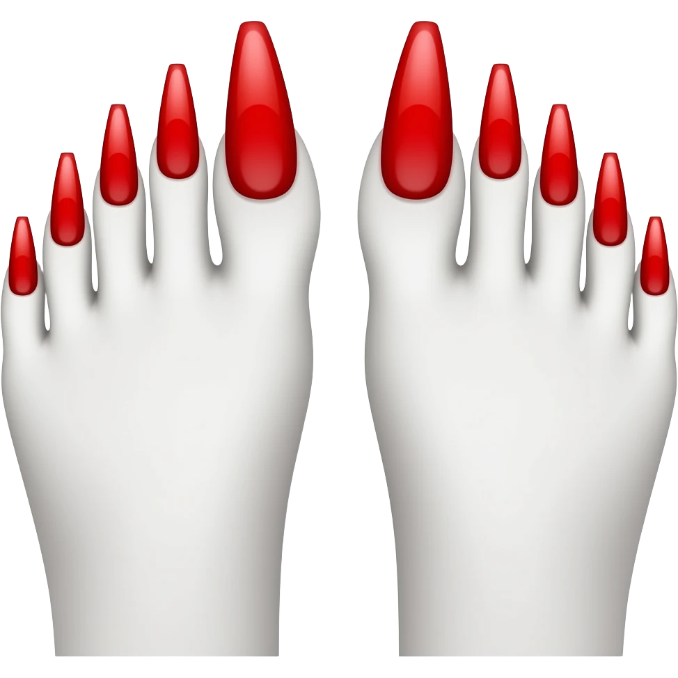 White feet with red long toenails emoji