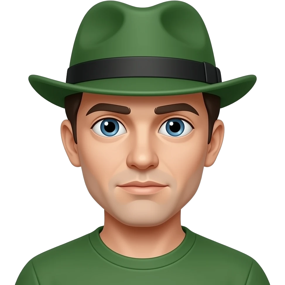 Ezquizofrenico con sombrero verde emoji
