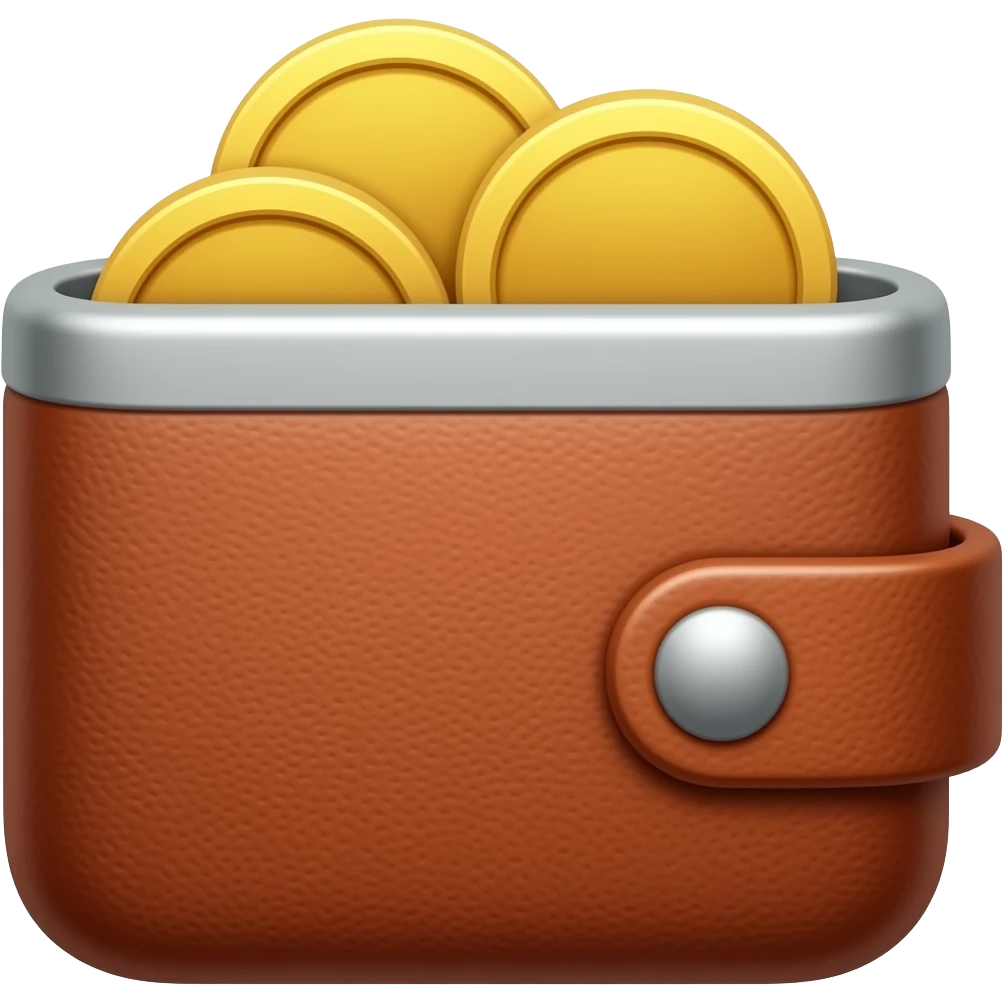 a wallet with only coin in it emoji