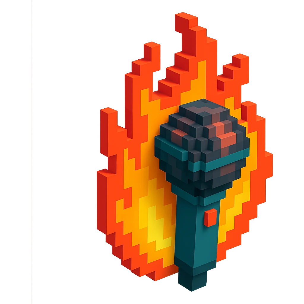 microphone on fire emoji