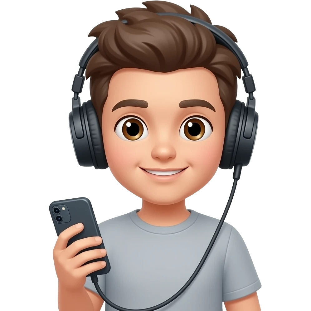 chamo con audifono y celular emoji