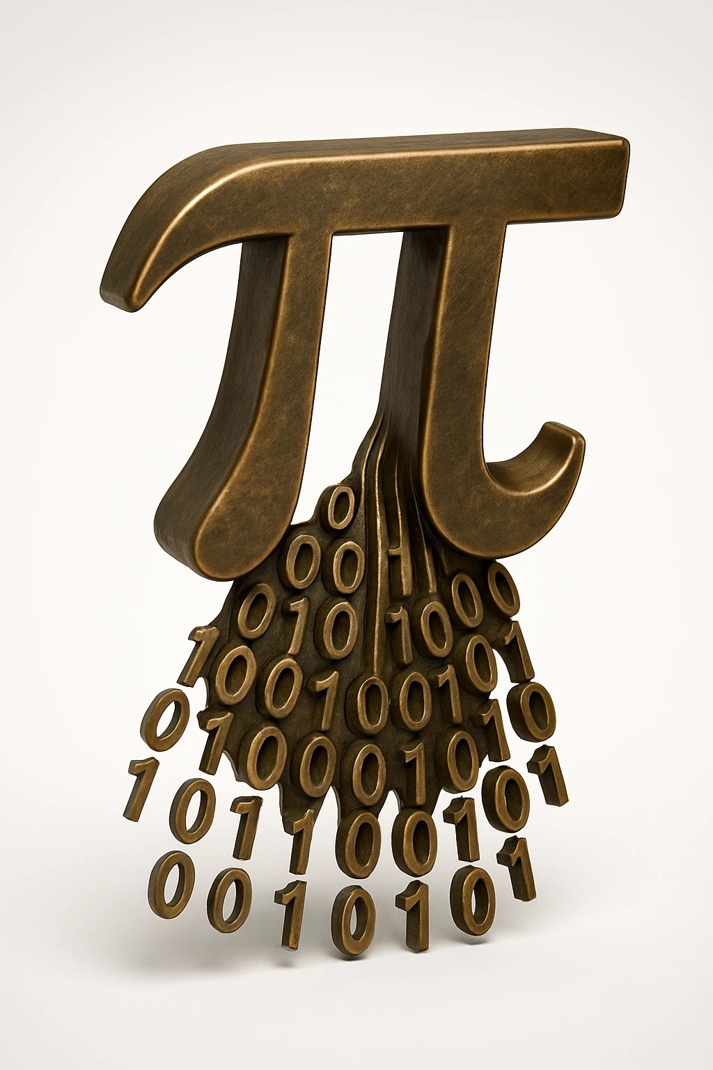  combine the π (pi) math symbol, binary code emerging from it. emoji