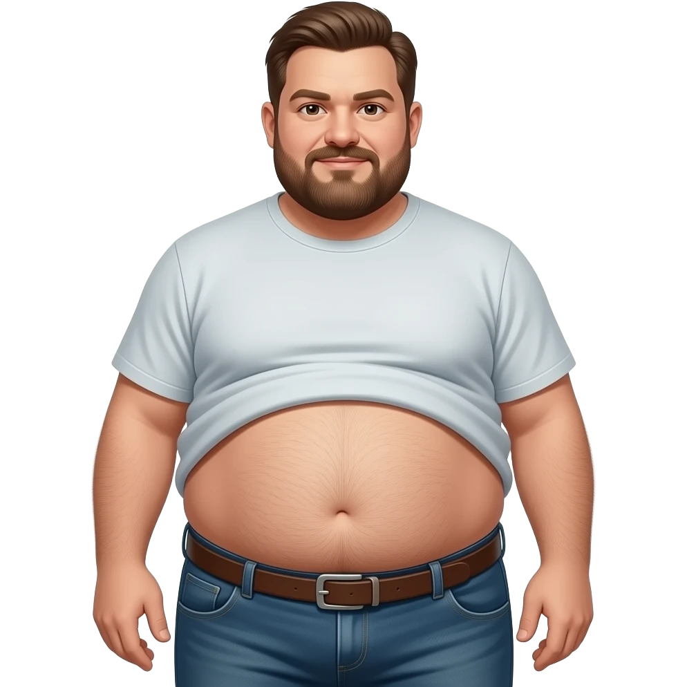hombre gordo, peludo y con el culo al descubierto emoji