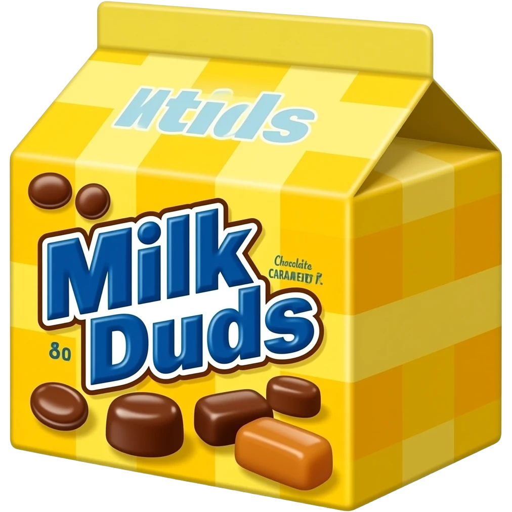 Milk Duds yellow candy box emoji