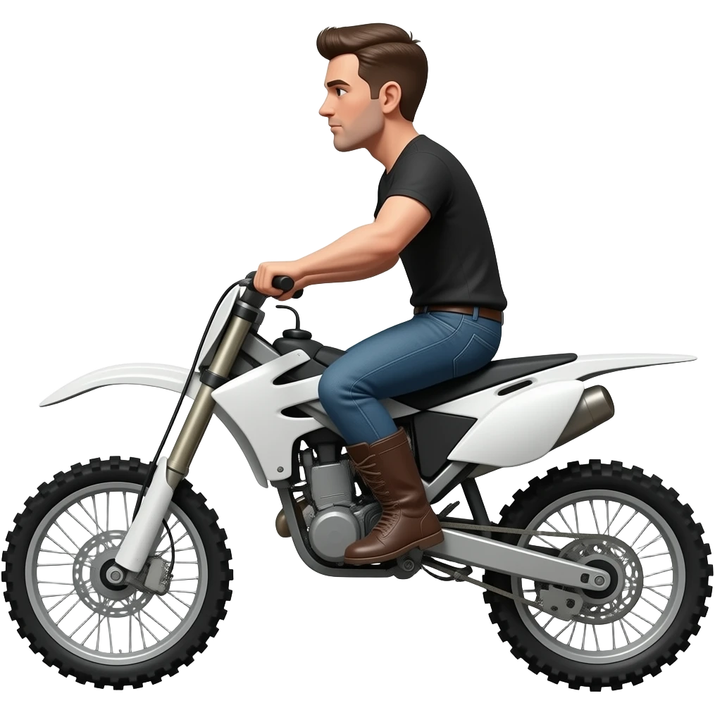 Man with big butt on dirt bike emoji