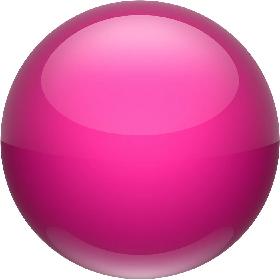 a 3d shiny reflective hot pink sphere emoji
