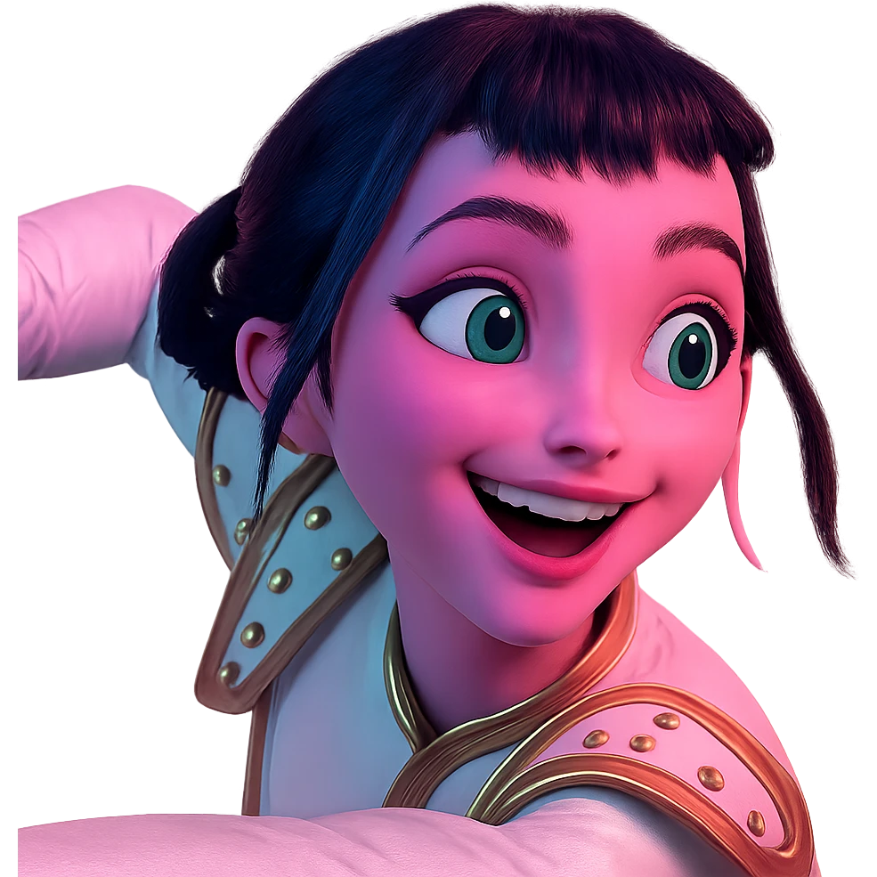 Extract the character from the background, including the clothes she is wearing, and place on a transparent background. Keep the original style and appearance exactly the same. emoji