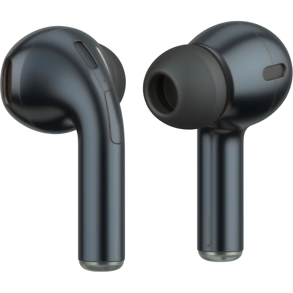 black wireless earphones emoji