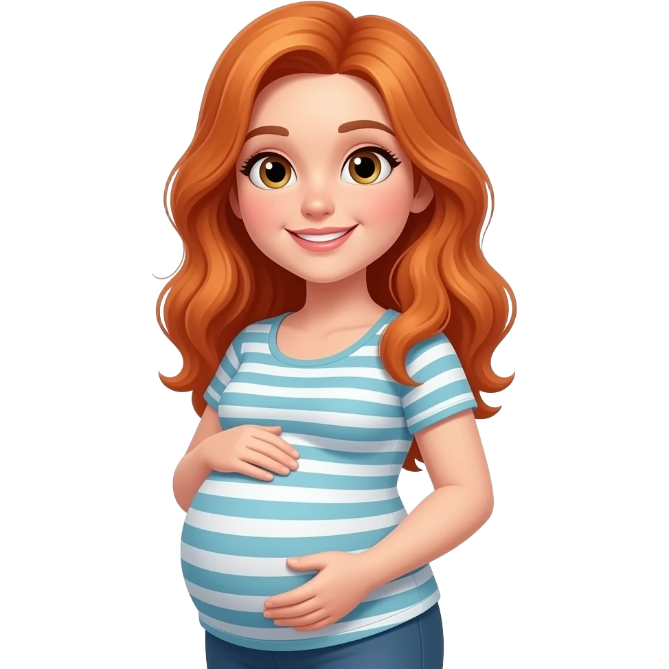 Redhead pregnant with hazel eyes emoji