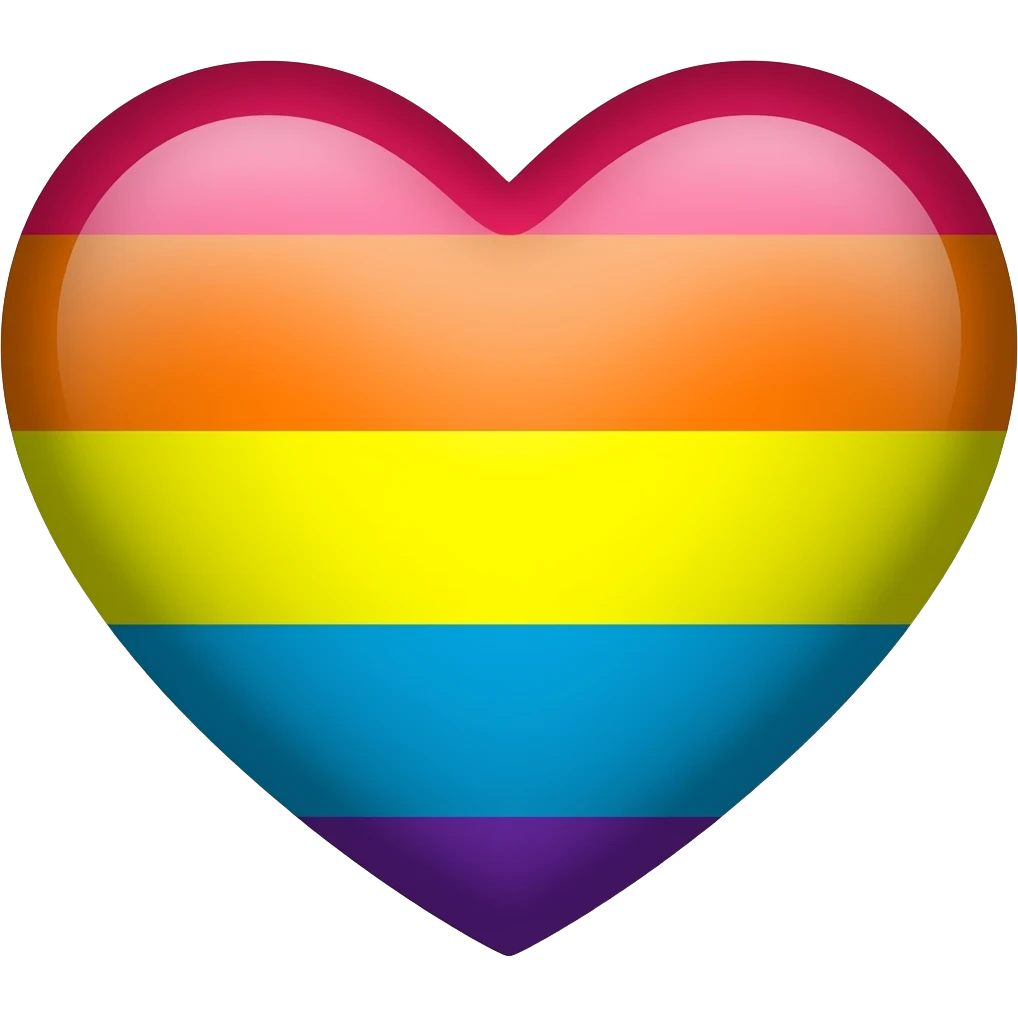 Pansexual flag heart emoji