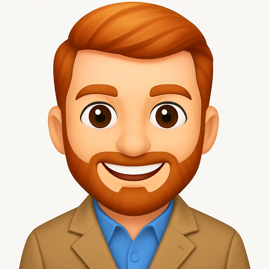 turn the second man in emoji style of the 1st image, match the facial features and clothes emoji