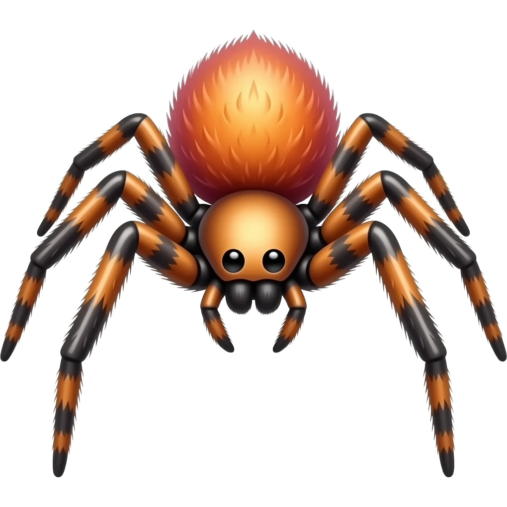 long legs spider, orange and pink hair emoji