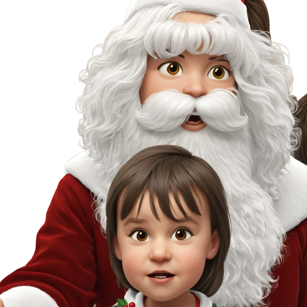 santa and girl under mistletoe emoji