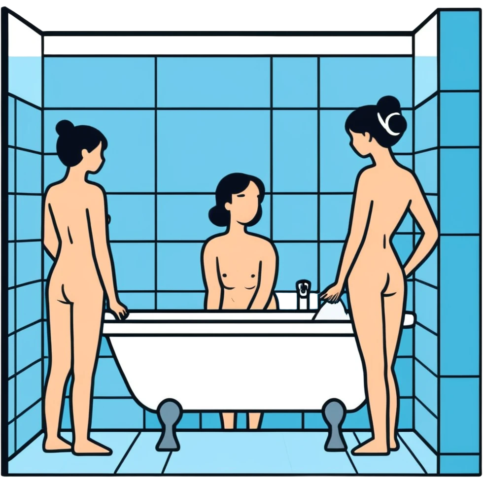 Women using the bathroom making it smell  emoji