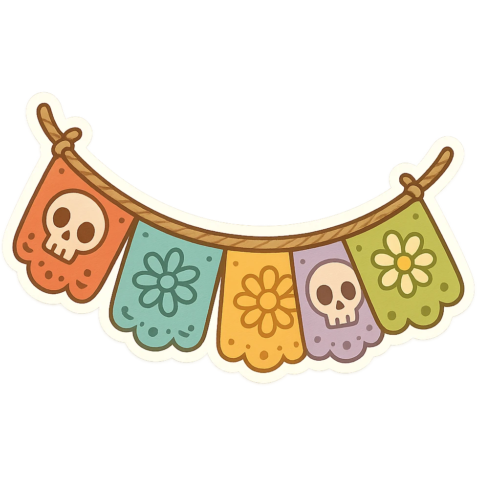 一串墨西哥亡灵节的彩旗 emoji