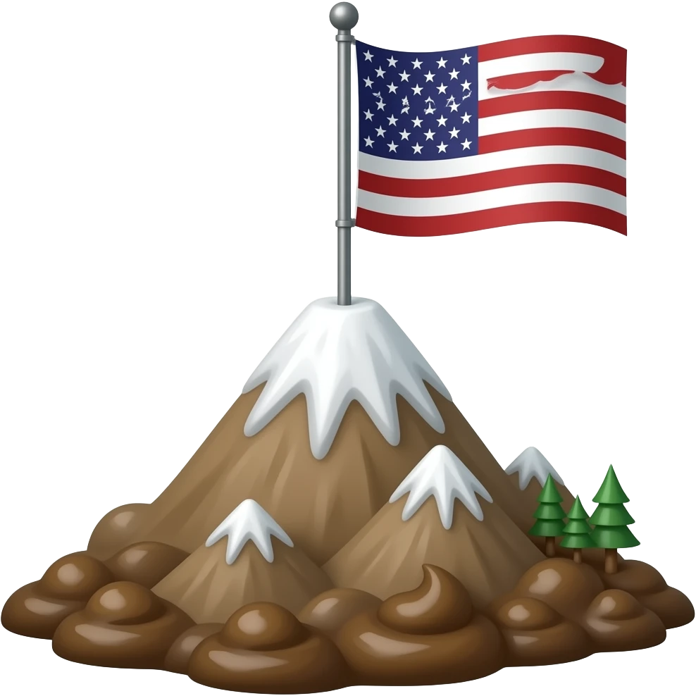 La bandera del Atletico de Madrid siendo una montaña de mierda emoji