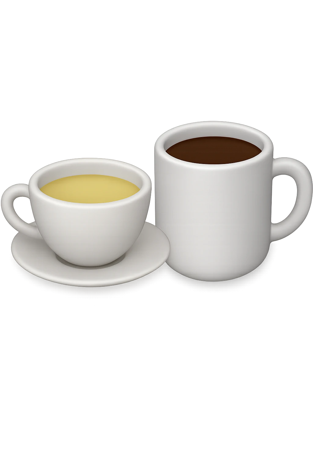 emoji 3d stile iphone che rappresenta una tazza di thè accanto ad una tazzina di caffè 3d emoji