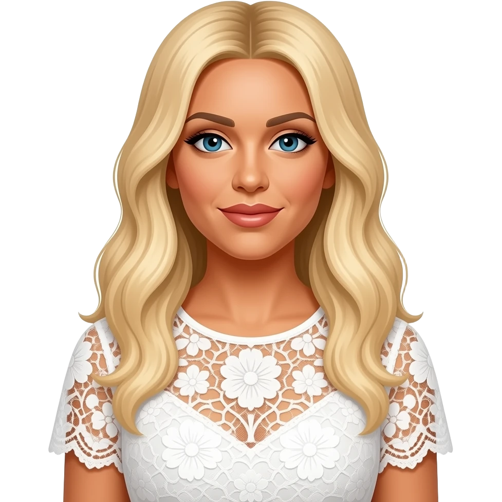 Christina Aguilera in floral white lace top emoji