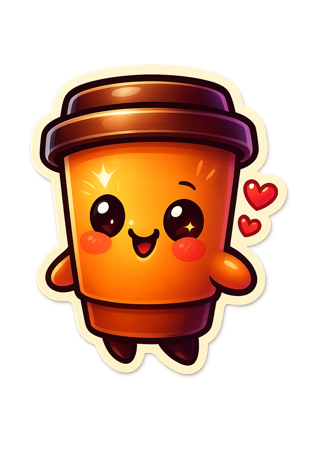 Tall coffee cup, bowing, gushing with love, worship emoji