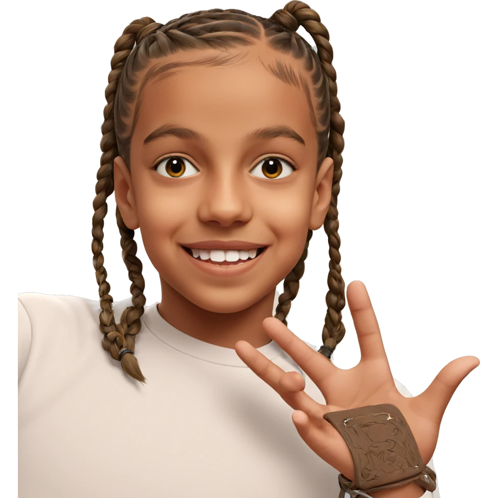 smiling boy with braid emoji