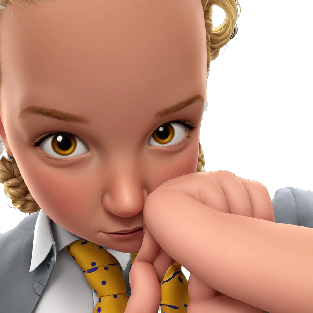 freckled girl in necktie emoji