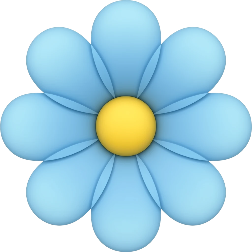 Flor azul emoji