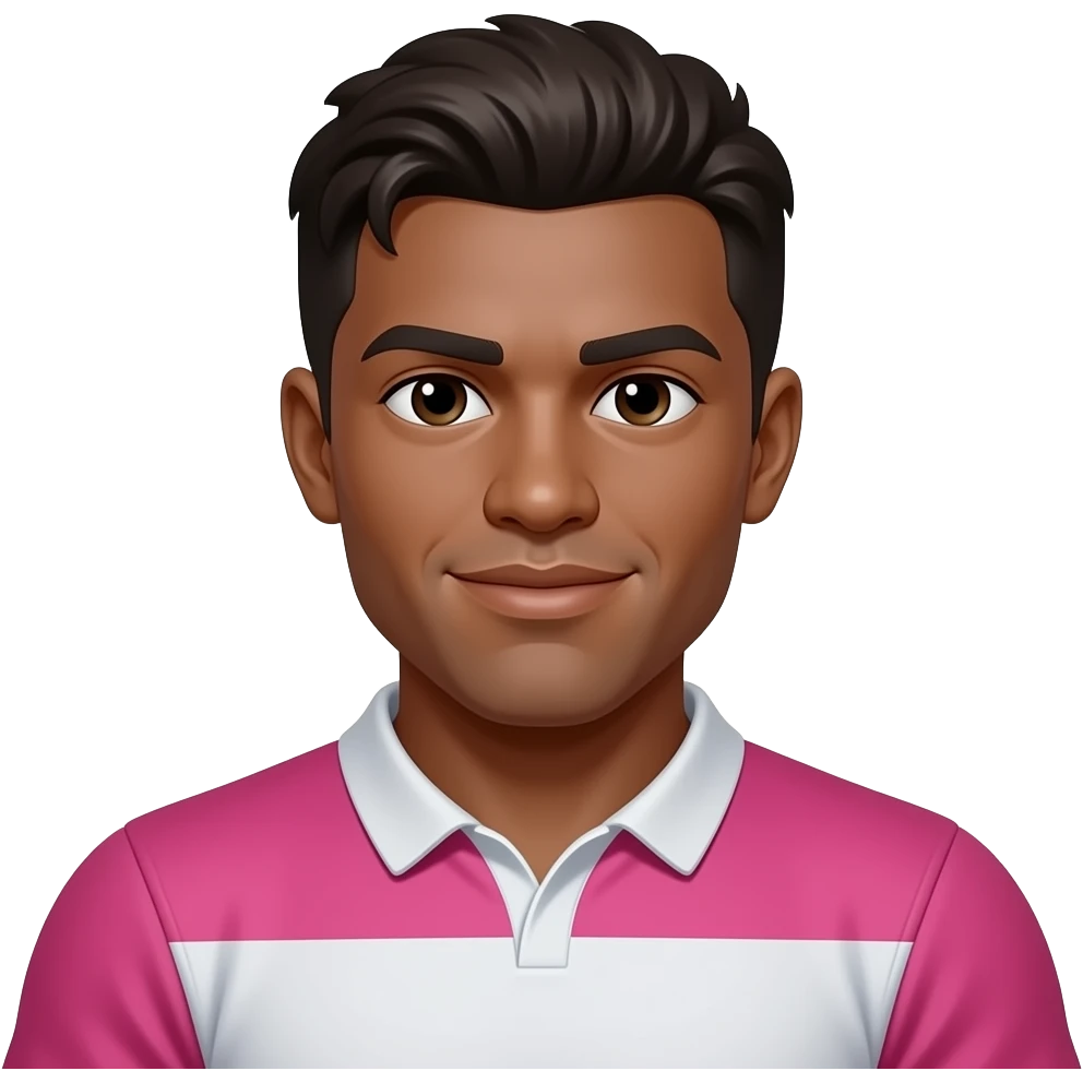 male rugby player wearing pink emoji