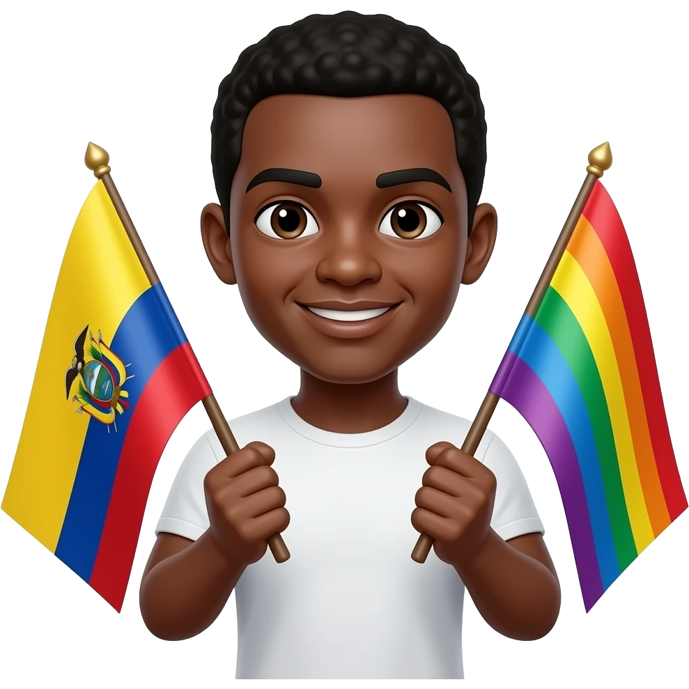 Colombiano negro con bandera de Colombia y de 🏳️‍🌈 emoji