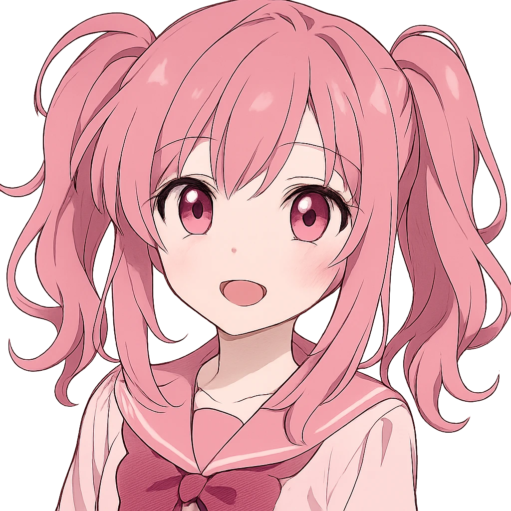 Pink anime ,remove background emoji