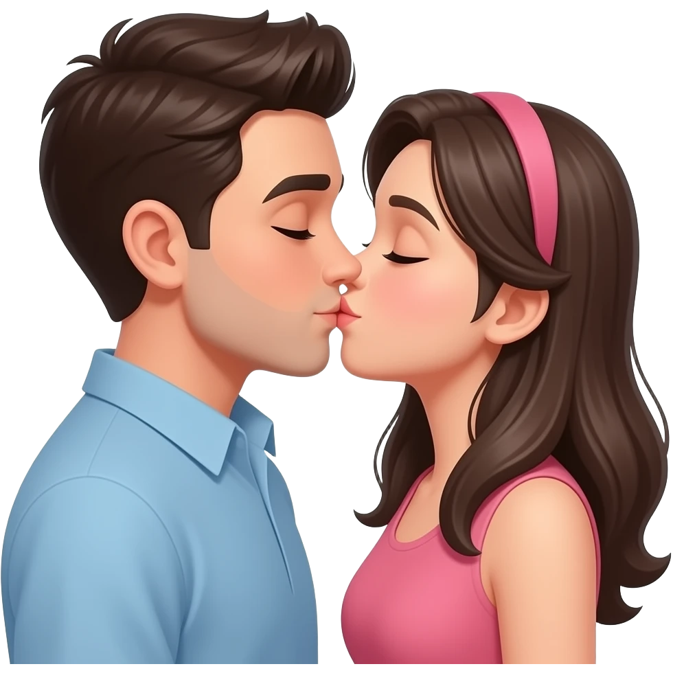 couple kissing each other emoji