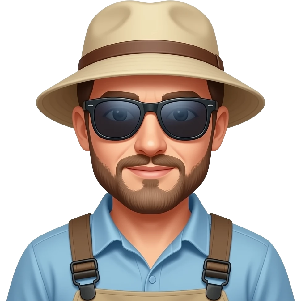 fisherman emoji, sunglasses, bucket hat emoji