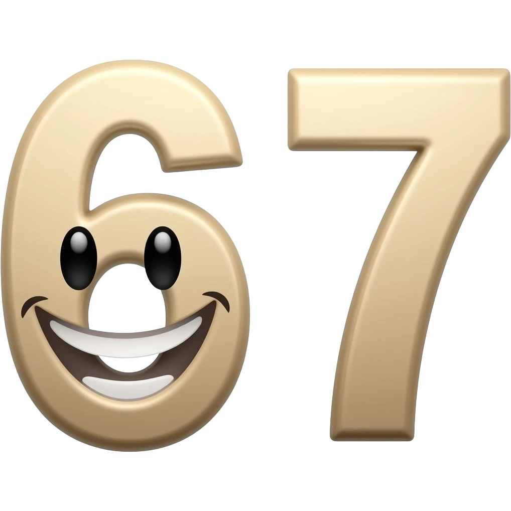 Can you make a 67 the meme emoji