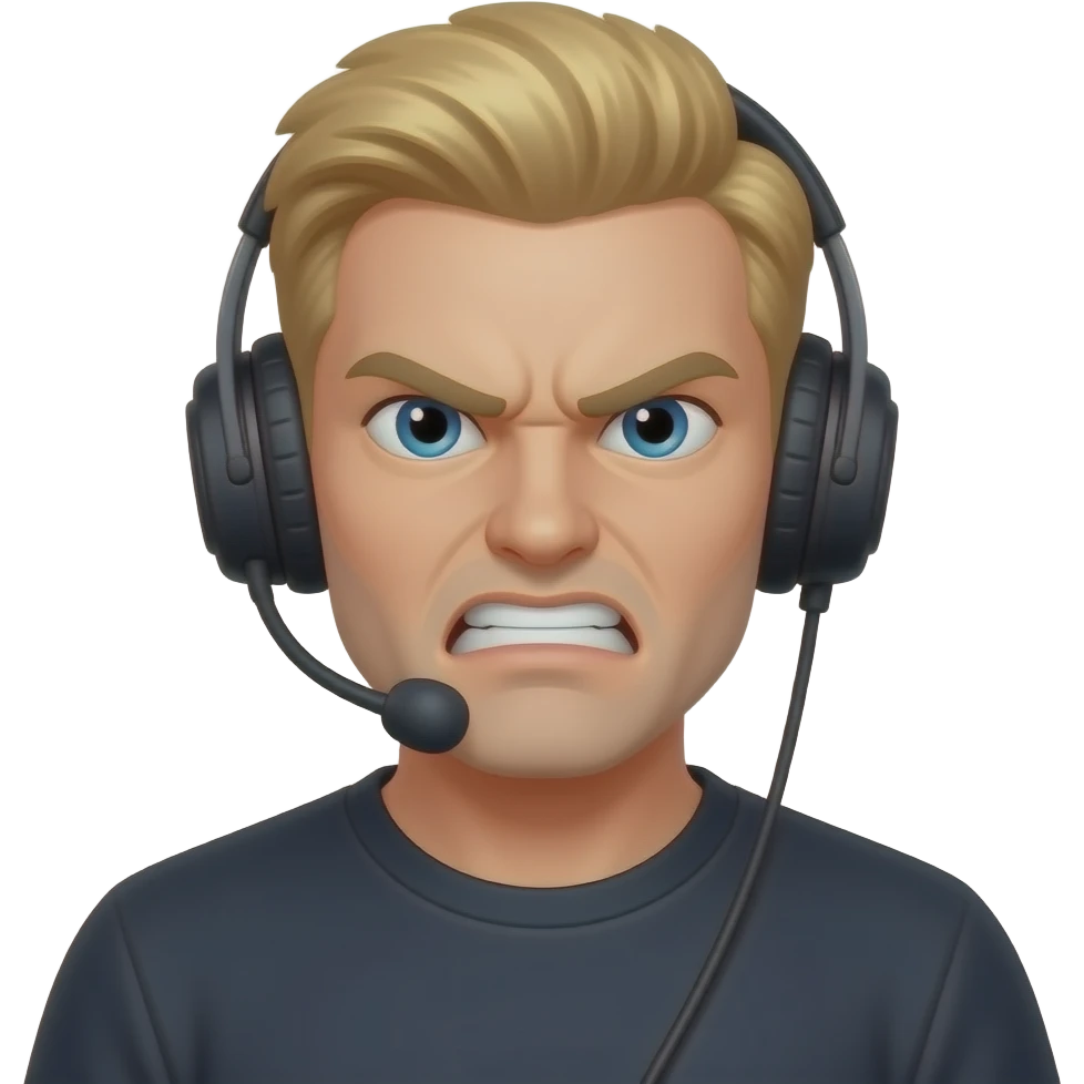 blond male angry gamer emoji
