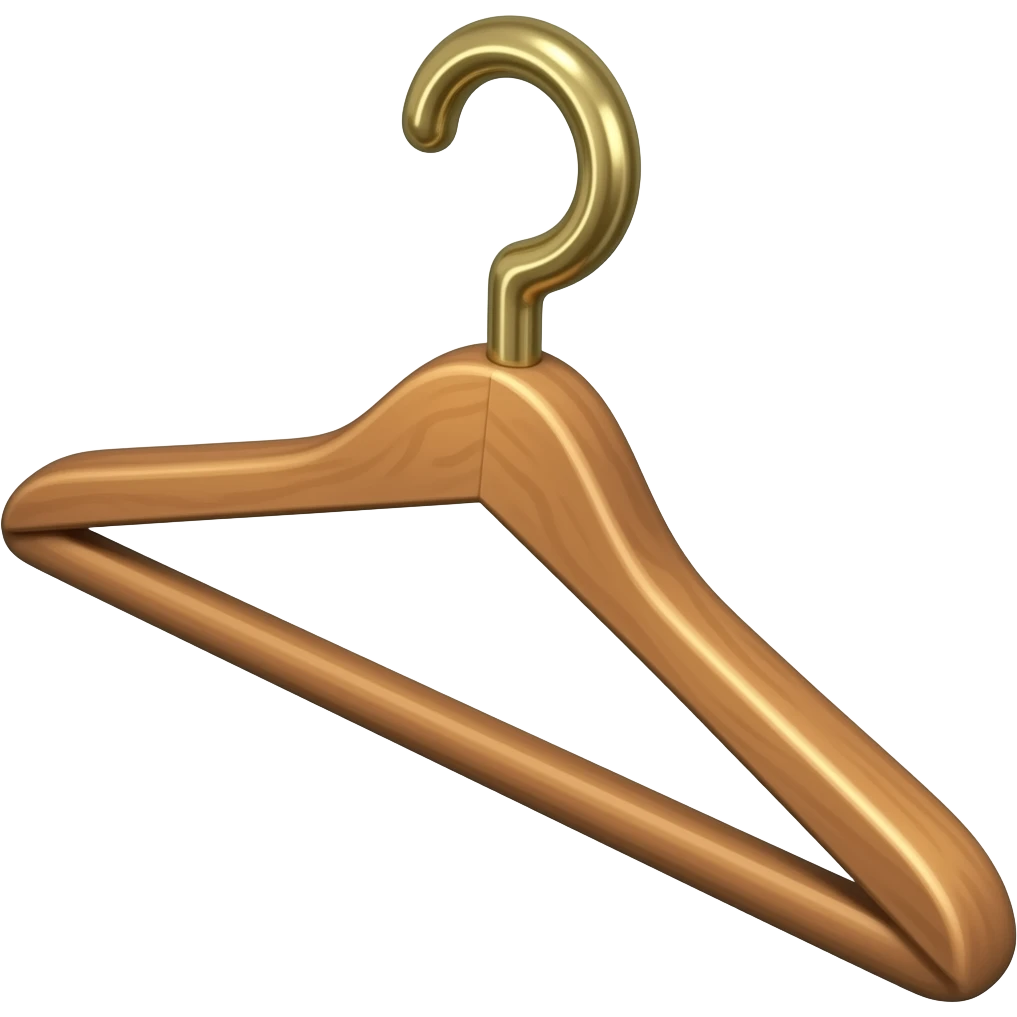 вешалка для одежды, повернута полубоком, задний фон полностью удален emoji