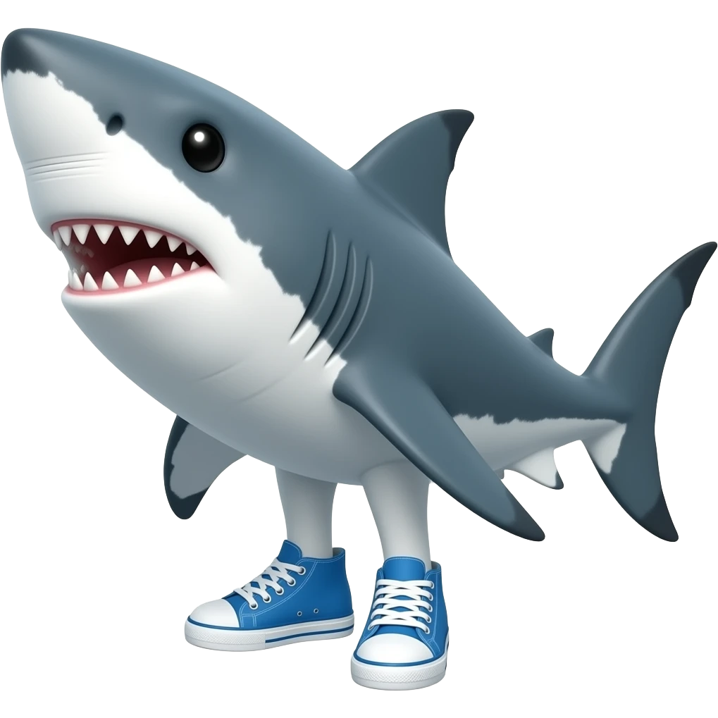 Tiburón con tenis azules emoji