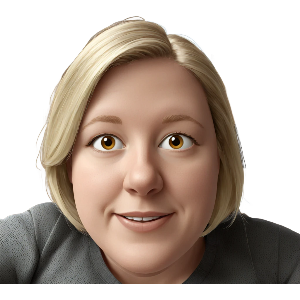 smiling blonde girl portrait emoji
