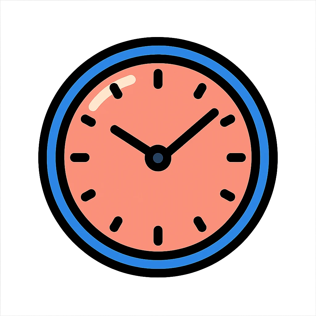 clock icon emoji, clear outlines, strong shadows and highlights, psychology and psychosomatics theme emoji