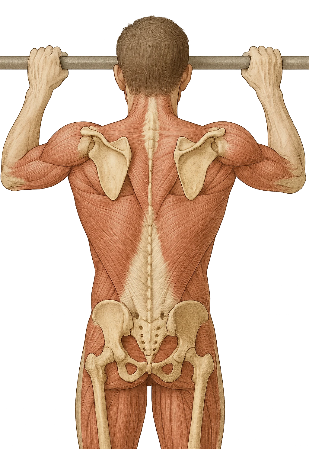 vista delle scapole durante le trazioni, visione anatomica emoji