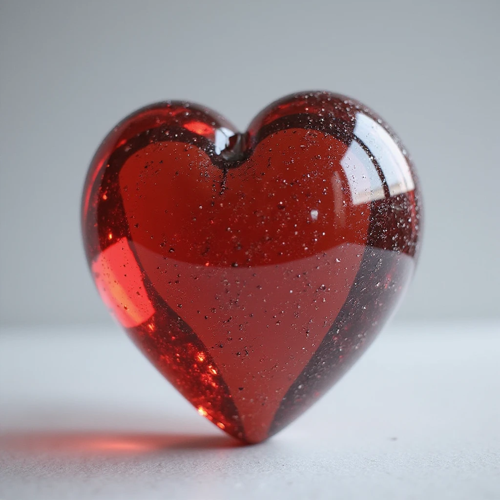 heart with a glass texture, photorealistic style emoji