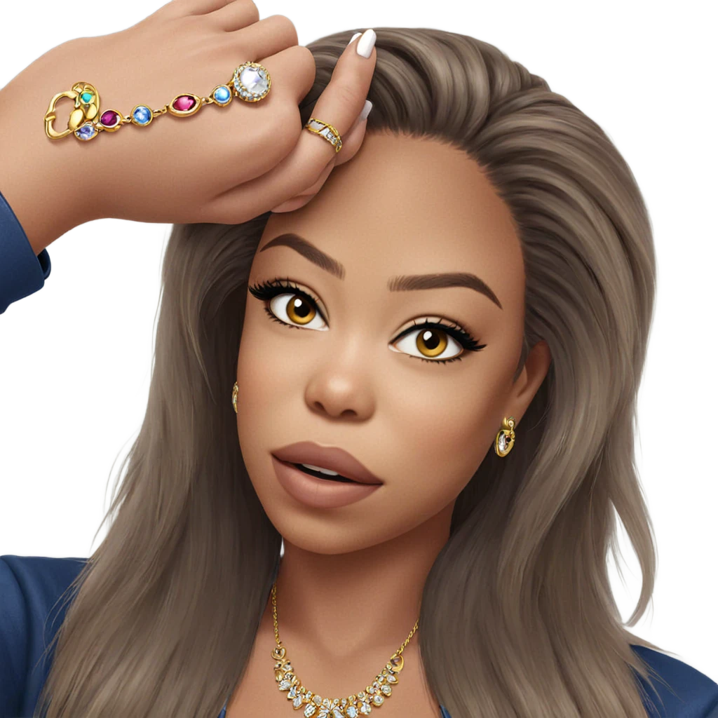 portrait of a girl with jewelry emoji