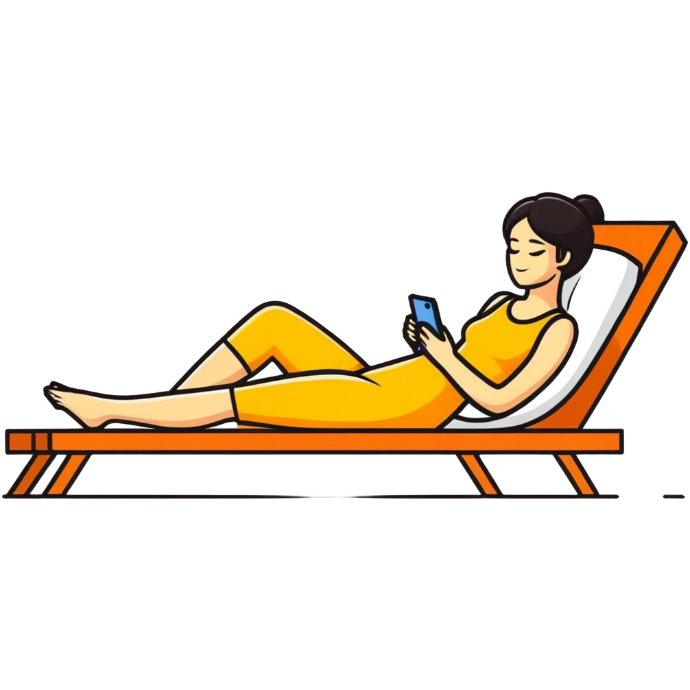 woman practicing self care, relaxing emoji