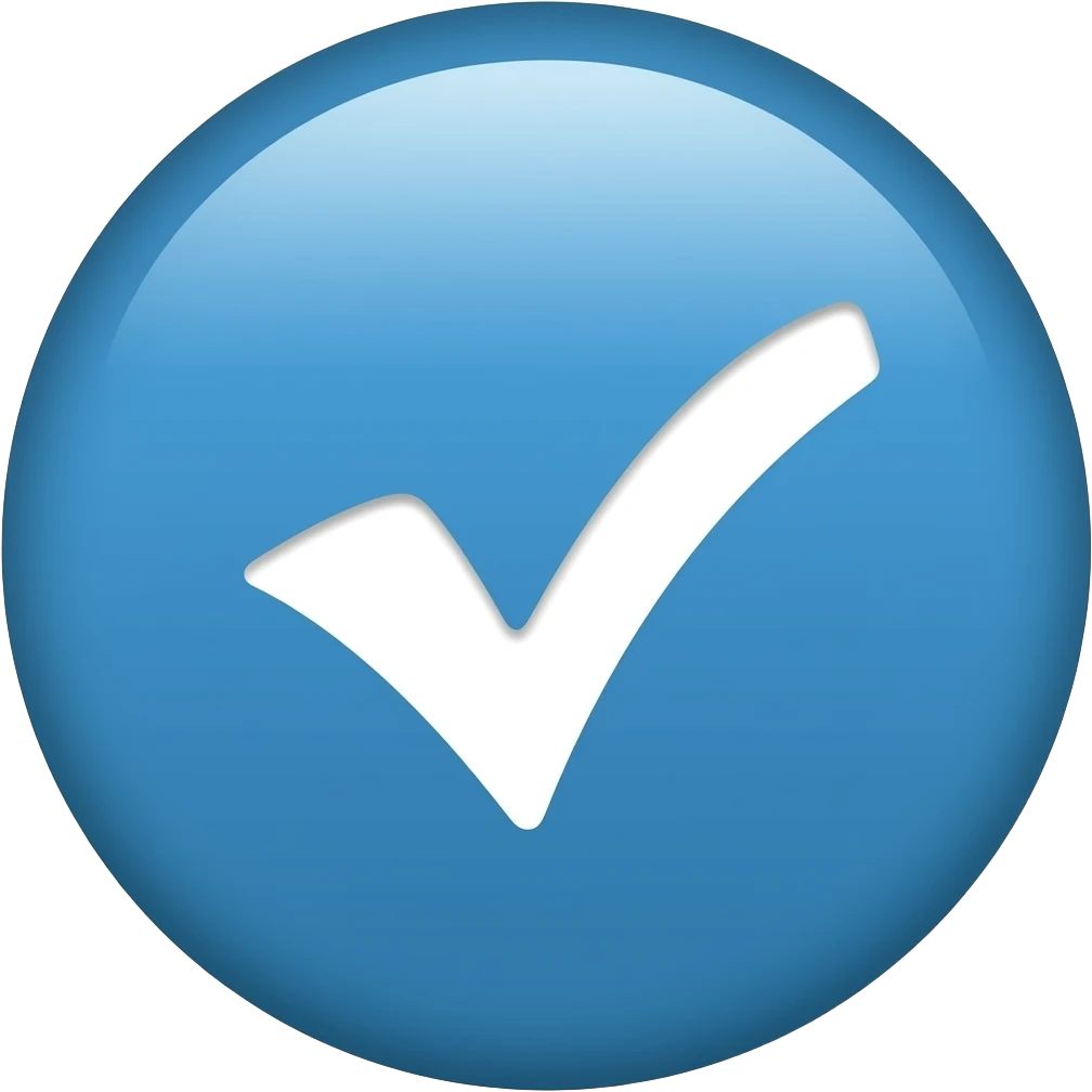 Blue circle with a white tick inside emoji