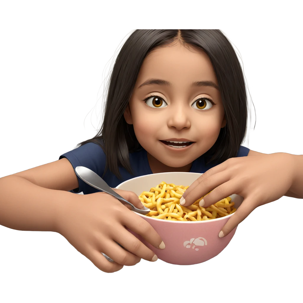 girl with bowl of food emoji